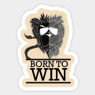 Born to win lion art Sticker